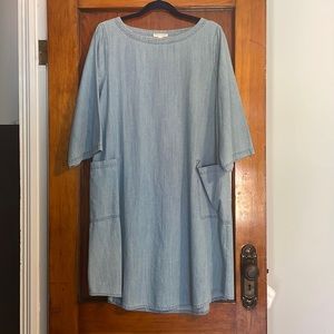 Eileen Fisher 100% Cotton sheath dress size large
